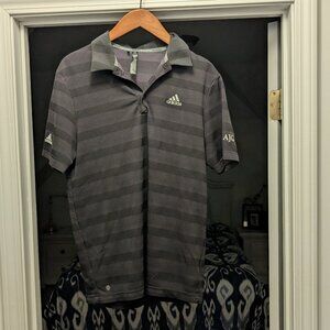 adidas men's medium golf polo, black with horizontal stripes COMFORTABLE